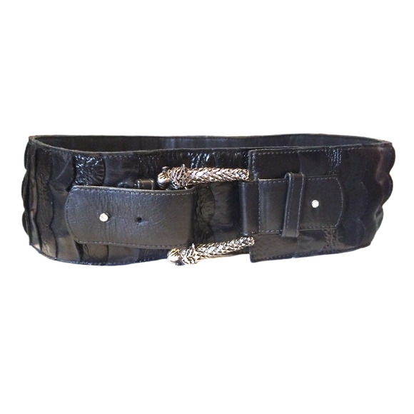 Wide Leather Belt with Dragon Scales & Buckle size S Cosplay Game of Thrones - Picture 3 of 8